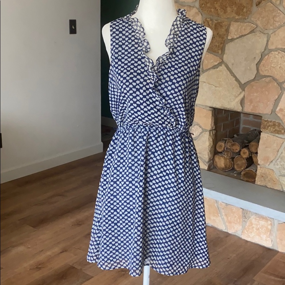 Blue and white heart print valentine dress